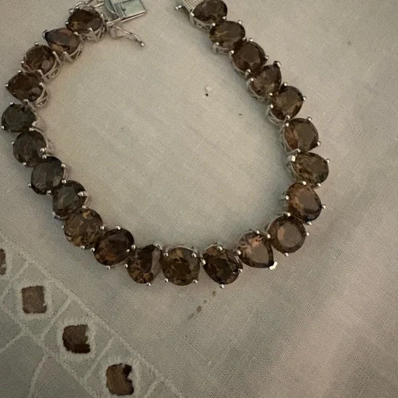 EUC Smoky quartz silver bracelet - Picture 2 of 9